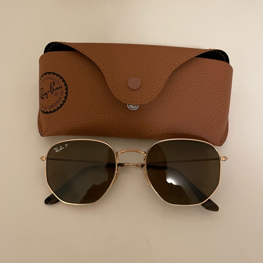 Ray Ban hexagonal polarized sunglasses